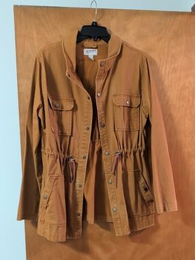 Arizona Jeans Juniors Rust Utility Jacket with Drawcord Waist